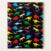 Farbenfrohe Dinosaurier Wasserfarbe Kindermuster Planer (Rückseite)