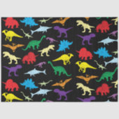 Farbenfrohe Dinosaurier Wasserfarbe Kindermuster Seidenpapier (Vorderseite)