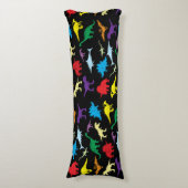 Farbenfrohe Dinosaurier Wasserfarbe Kindermuster Seitenschläferkissen (Vorderseite Vertikal)