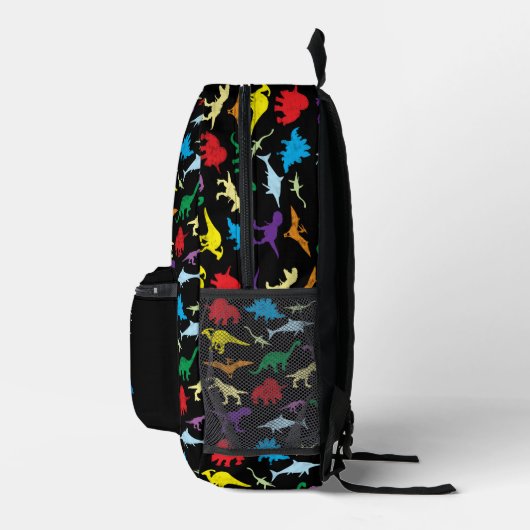 Farbenfrohe Dinosaurier Wasserfarbe Kinderschule Bedruckter Rucksack (Rechts)