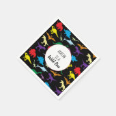 Farbenfrohe Dinosaurier Wild One Kindergeburtstag  Serviette (Ecke)
