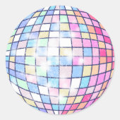Farbenfrohe Disco Ball Klassischer Rundaufkleber Runder Aufkleber (Vorderseite)