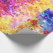 Farbenfrohe Disco-Glitzer Geschenkpapier (Ecke)