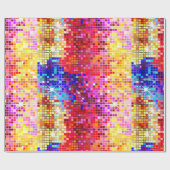 Farbenfrohe Disco-Glitzer Geschenkpapier (Flach)