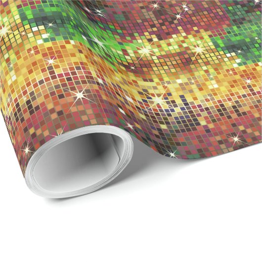 Farbenfrohe Disco Glitzer & Glitzern Muster 2 Geschenkpapier (Rolleneckpunkt)