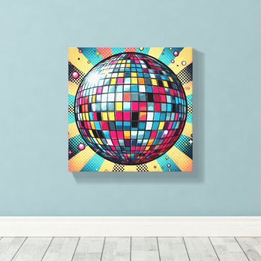 Farbenfrohe Disco Leinwand Art! (Insitu (Holzboden))