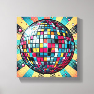 Farbenfrohe Disco Leinwand Art!