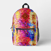 Farbenfrohe Disco-Spiegel Glitzer-Muster Bedruckter Rucksack (Vorderseite)