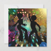 Farbenfrohe Disco zum Geburtstag Einladung (Rückseite)