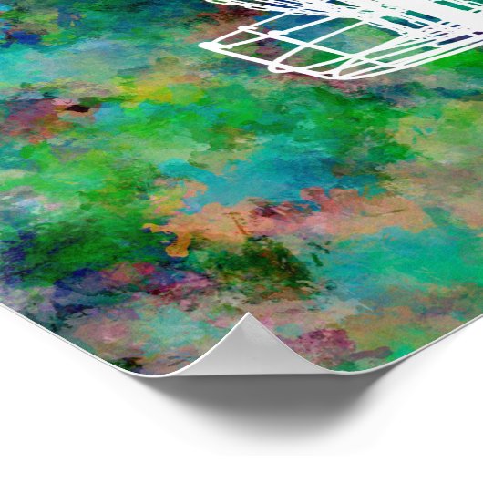 Farbenfrohe Disk Golf Basket Poster (Ecke)