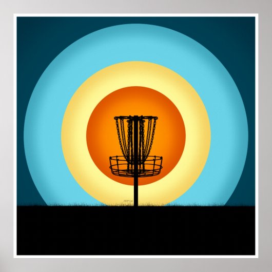 Farbenfrohe Disk Golf Basket Poster (Vorne)