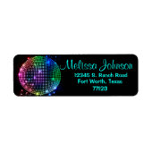 Farbenfrohe Diskothek Ball Custom Rücksendeadresse (Vorne)