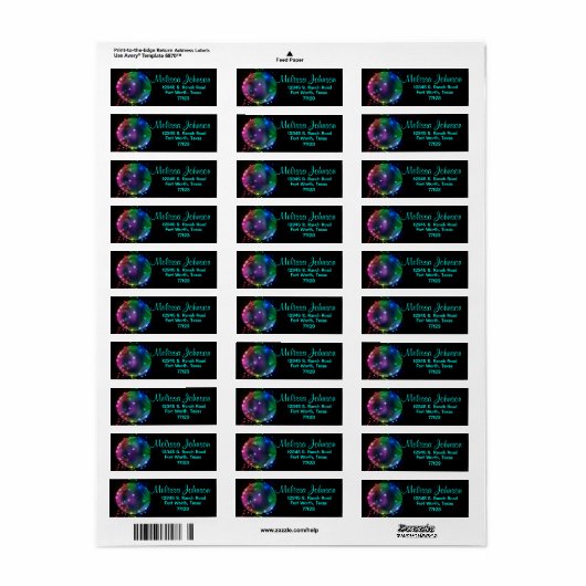 Farbenfrohe Diskothek Ball Custom Rücksendeadresse (Vorne)