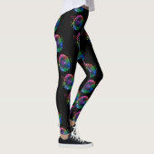 Farbenfrohe Diskothek Ball Printing auf schwarzen  Leggings (Rechts)