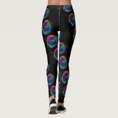 Farbenfrohe Diskothek Ball Printing auf schwarzen  Leggings (Rückseite)