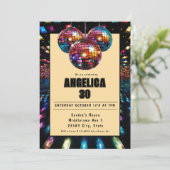 Farbenfrohe Diskothek Geburtstag Einladung (Stehend Vorderseite)