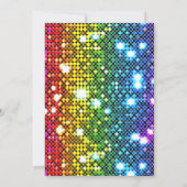 Farbenfrohe Diskothek Geburtstag Einladung (Rückseite)