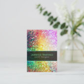 Farbenfrohe Diskothek Glitzer & Glitzern Gelb Visitenkarte (Stehend Vorderseite)