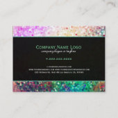 Farbenfrohe Diskothek Glitzer & Glitzern Gelb Visitenkarte (Rückseite)