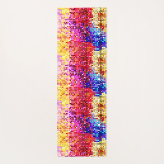 Farbenfrohe Diskothek Imitate Sequenzierung Glitze Yogamatte (Rückseite)