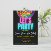 Farbenfrohe Diskothek New Year's Eve Party Einladung (Stehend Vorderseite)