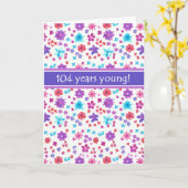 Farbenfrohe Ditsy Blumenalter-spezifisch 104. Gebu Karte (Gelbe Blume)