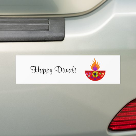 Farbenfrohe Diwali Lamp Diya Autoaufkleber (Auf Auto)