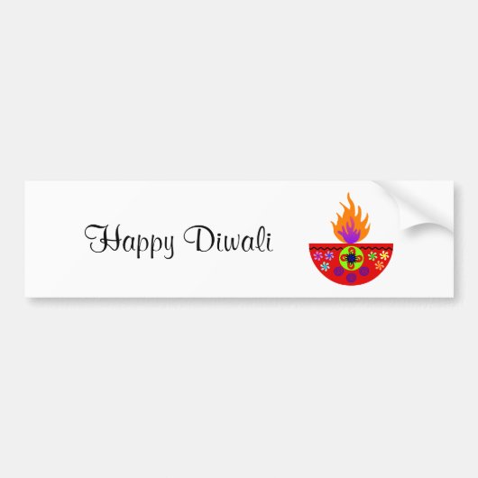 Farbenfrohe Diwali Lamp Diya Autoaufkleber (Vorne)