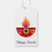 Farbenfrohe Diwali Lamp Diya Geschenkanhänger (Vorderseite)