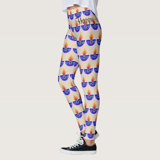 Farbenfrohe Diwali Lamp Diya Leggings (Links)