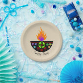 Farbenfrohe Diwali Lamp Diya Pappteller (Party)