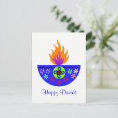 Farbenfrohe Diwali Lamp Diya Postkarte (Stehend Vorderseite)