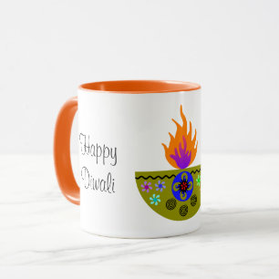 Farbenfrohe Diwali Lamp Diya Tasse