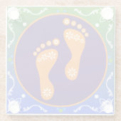 Farbenfrohe Diwali Rangoli mit Footprint Glasuntersetzer (Rückseite)