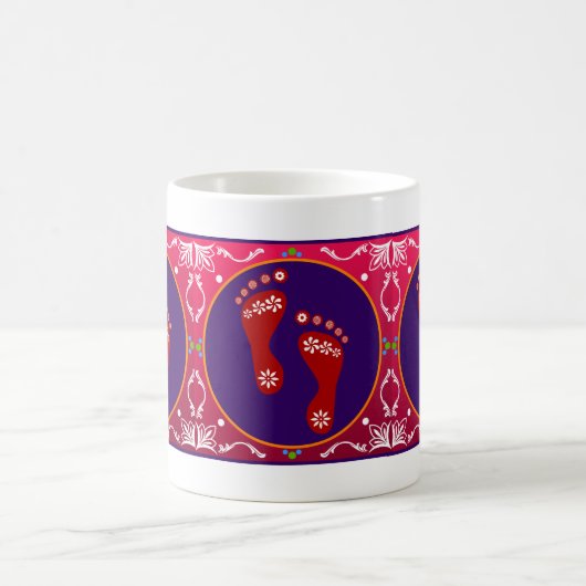 Farbenfrohe Diwali Rangoli mit Footprint Kaffeetasse (Mittel)