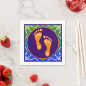 Farbenfrohe Diwali Rangoli mit Footprint Serviette (Beispiel)
