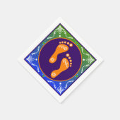 Farbenfrohe Diwali Rangoli mit Footprint Serviette (Ecke)