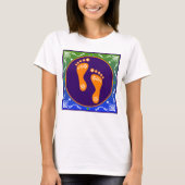 Farbenfrohe Diwali Rangoli mit Footprint T-Shirt (Vorderseite)