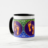 Farbenfrohe Diwali Rangoli mit Footprint Tasse (Vorderseite Links)