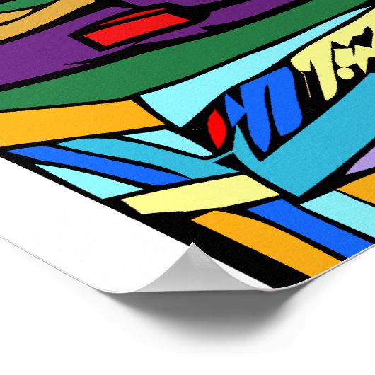 Farbenfrohe DJ Zeichnend Poster (Ecke)