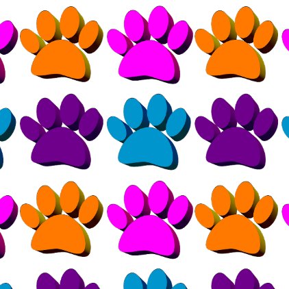 Farbenfrohe Dog Paw 3D Art Pattern Geschenkpapier