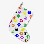 Farbenfrohe Dog Paw druckt Weihnachts-Strumpf Kleiner Weihnachtsstrumpf (Vorderansicht (hängend))