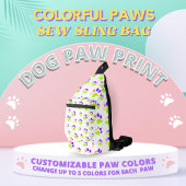 Farbenfrohe Dog Paw Print Design, bearbeitbare Paw Crossbody Bag