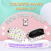 Farbenfrohe Dog Paw Print Design, bearbeitbare Paw Waschbeutel