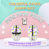 Farbenfrohe Dog Paw Print Design, bearbeitbare Paw Waschbeutel