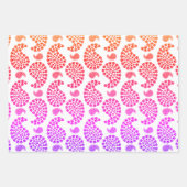 Farbenfrohe Dog Paw Print Paisley Muster Geschenkpapier Set (Vorderseite 2)