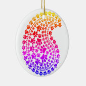 Farbenfrohe Dog Paw Print Paisley Muster Keramik Ornament (Rechts)