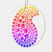 Farbenfrohe Dog Paw Print Paisley Muster Keramik Ornament (Links)