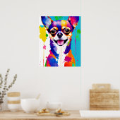 Farbenfrohe Dog Poster Download, Niedlicher Hund C (Küche)