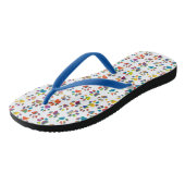 Farbenfrohe Doggie Paws Flip Flops Badesandalen (Schrägansicht)